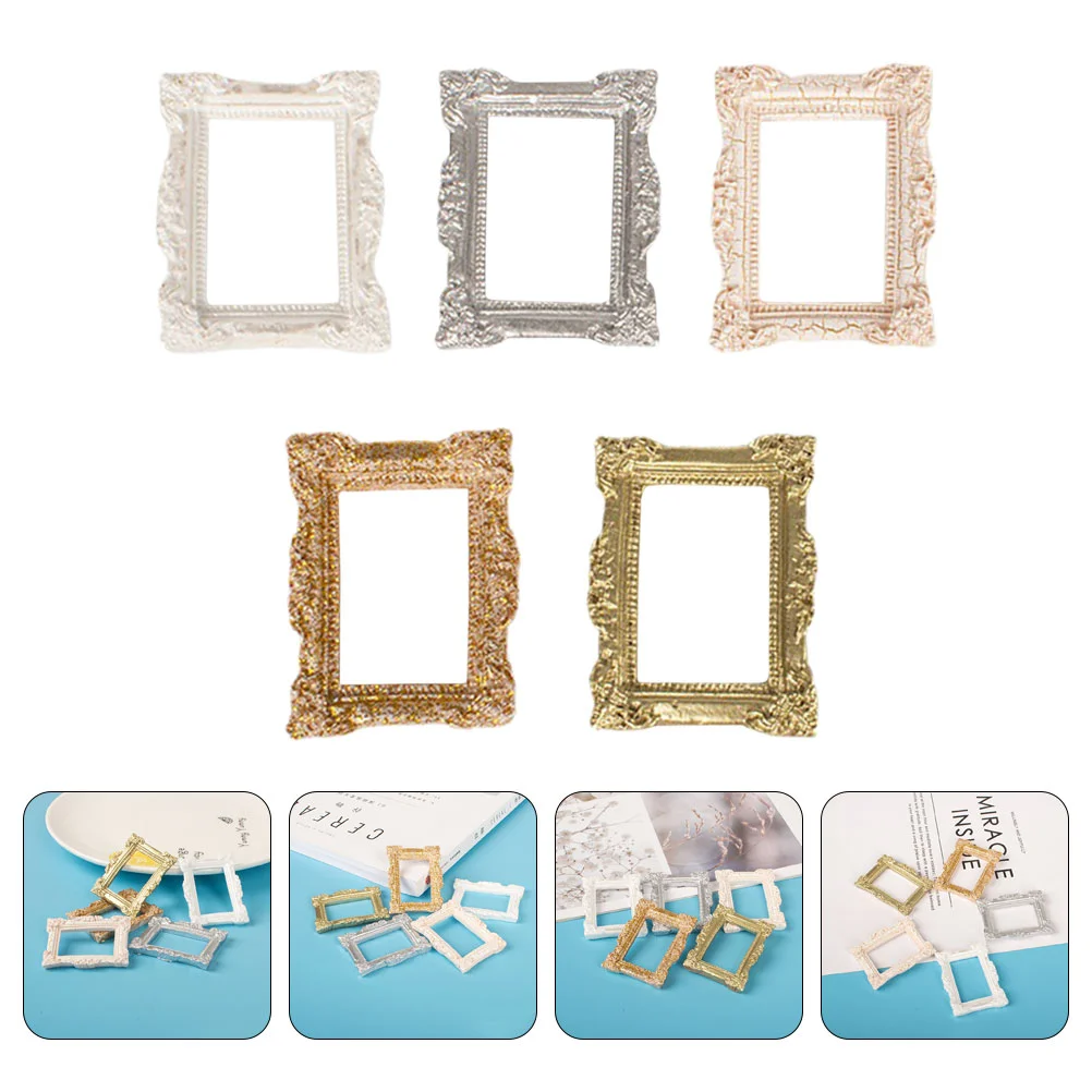 Home Accessories Mini Photo Frame House for Simulation Picture Decorate Resin Decoration