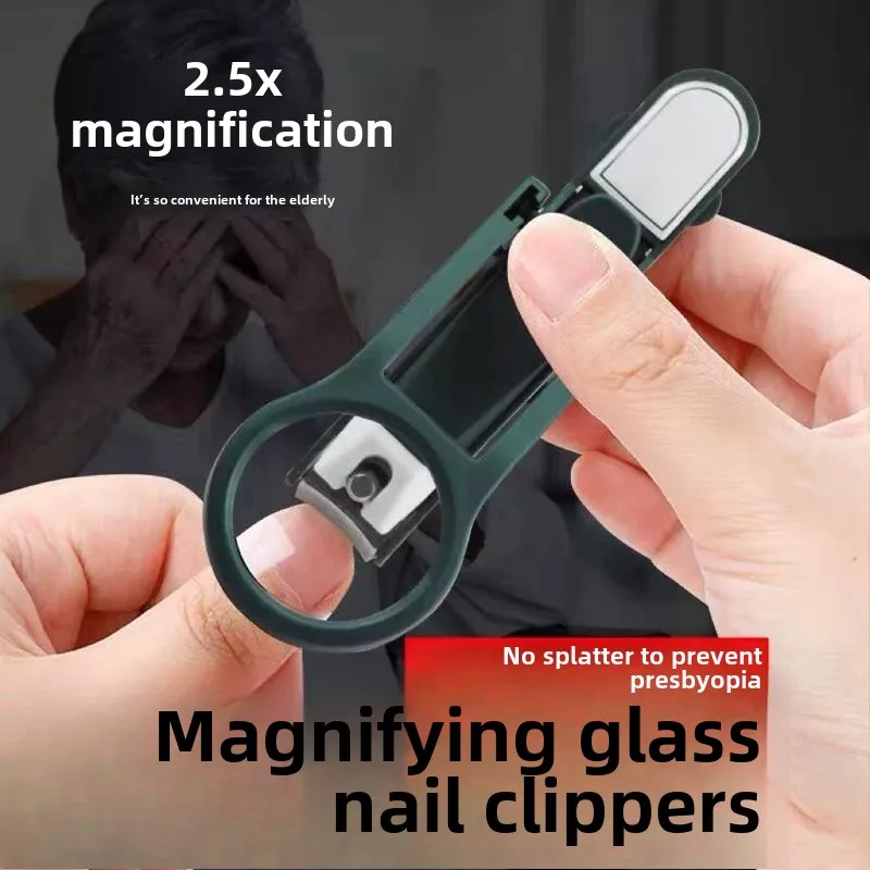 

Multifunctional innovative craft nail clippers, nail clippers with magnifying glass, anti-splash nail clippers