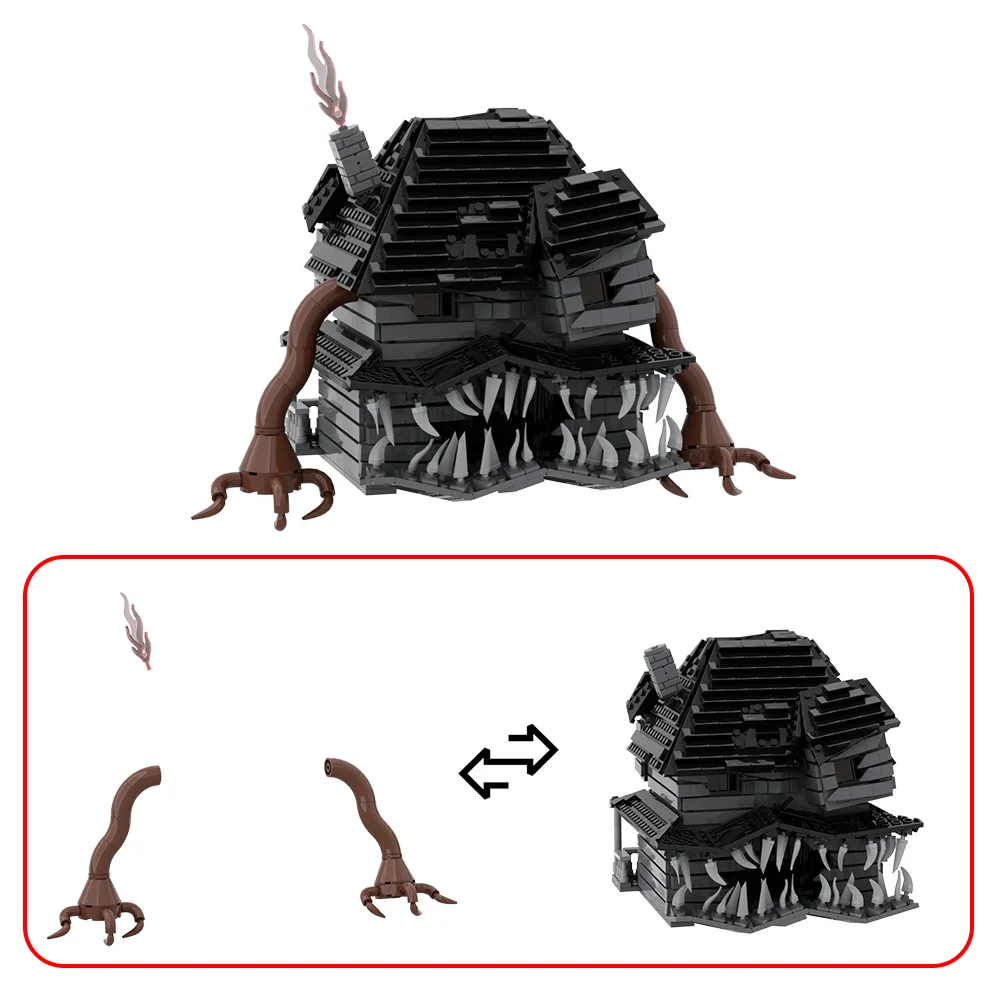 고브릭스 MOC 호러 몬스터 하우스 블록 모델 유령의 집 건축 창의력 블록 DIY 조립 장난감 어린이 선물