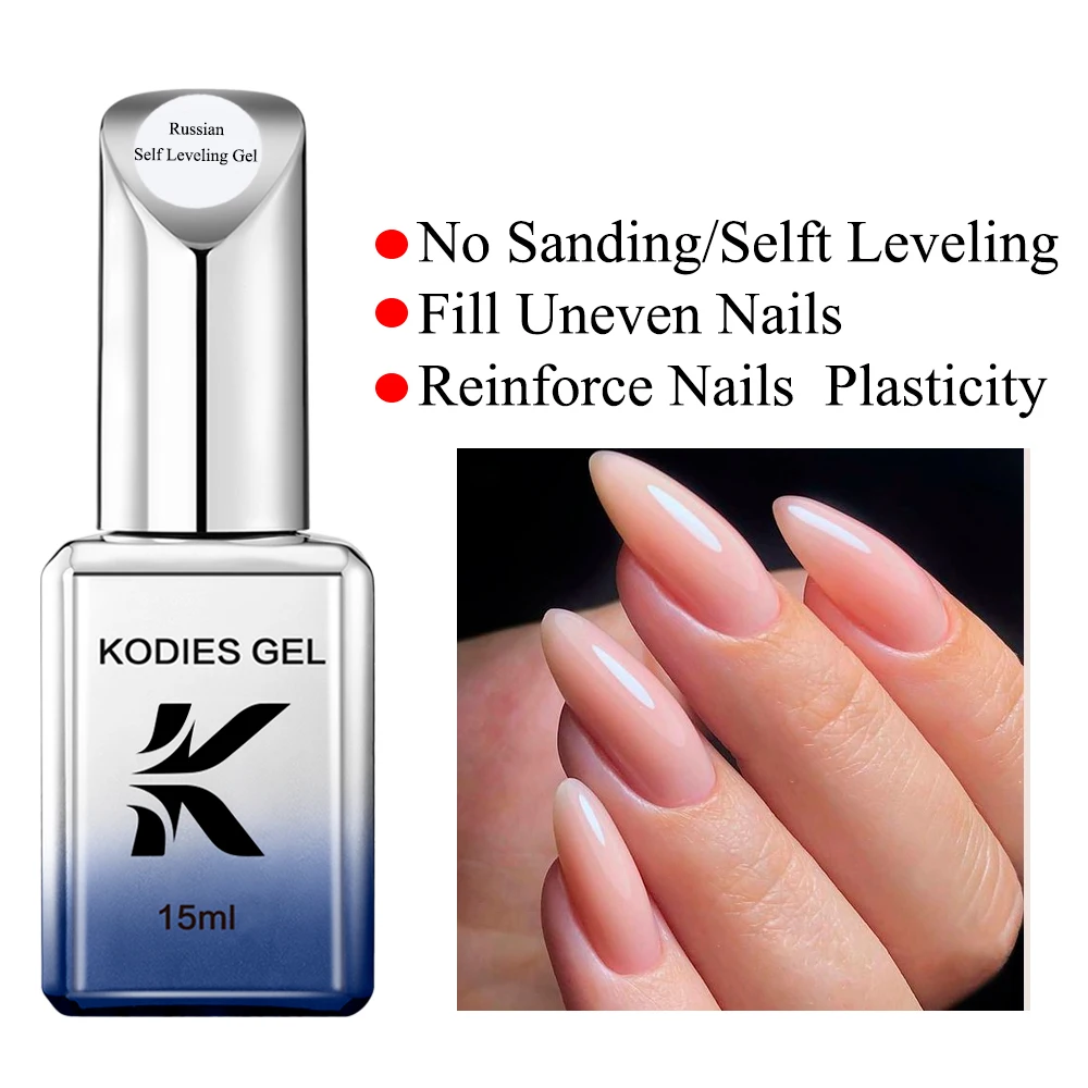 KODIES GEL Russian Self Leveling Gel Nail Polish UV Clear Thickening Strengthener Apex Gel Builder Manicure Nail Supplies Salon