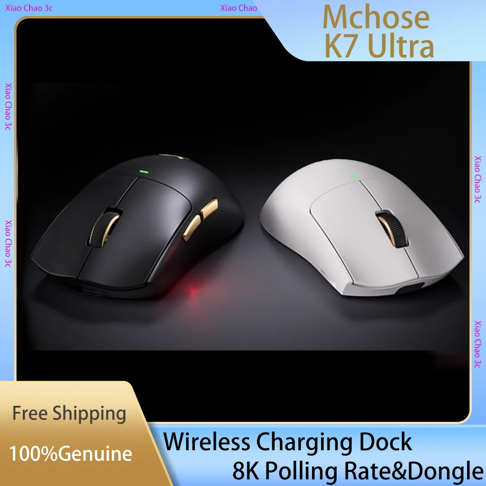 

Mchose K7 Ultra E-Sports игровая мышь, легкая 8k, магнитная беспроводная док-станция, 500 мАч, Paw3950, средние и большие руки, подарок
