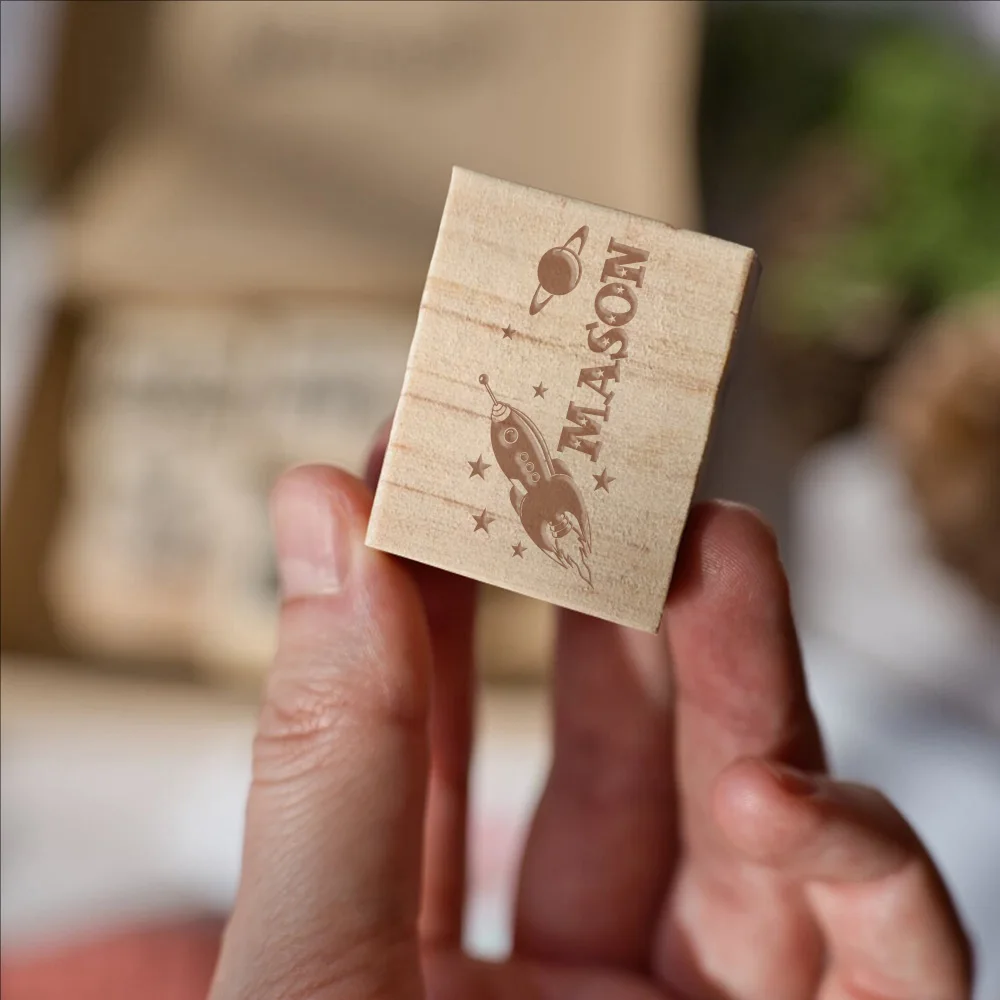 1PC Diy Customized Name Wooden Stamp  Office Supplies Customized Name Wooden Seal ldeal for Labeling and Crafting