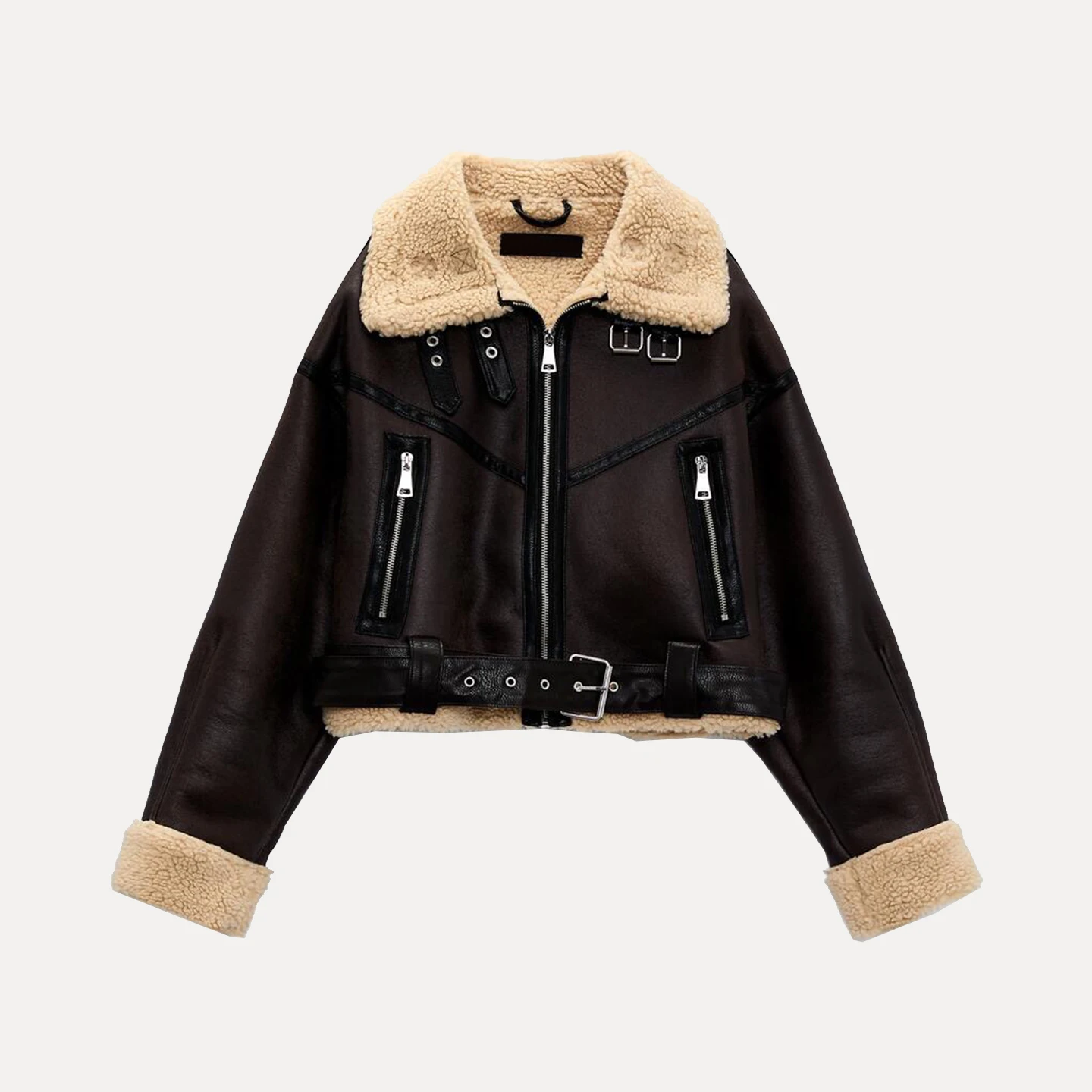 Faionable Commuter Sle Cappotto in pelle ort da donna Autunno 2025 Ele Personali con cerniera abbinata lunga Sve Ladies Jaet