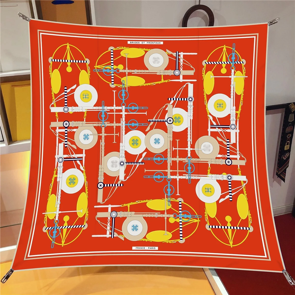 2024 neues Design Luxus Twill Seide Frauen Schal Sonnencreme Foulard Schal Hijab weibliches Haar Hijab Wraps Halstuch Bandanda Echarpe – Detail 8