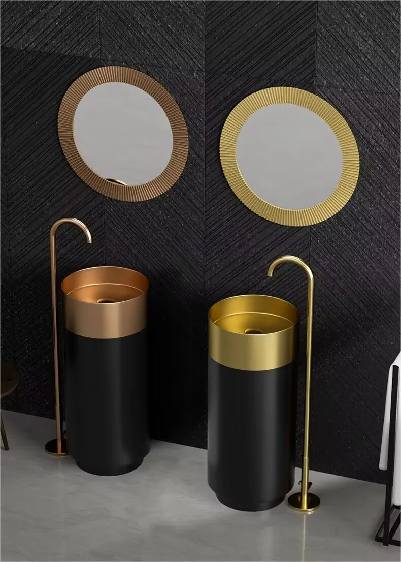 304 Stainless Steel Kick Resistant Wash Basin Nordic Column Basin Bathroom