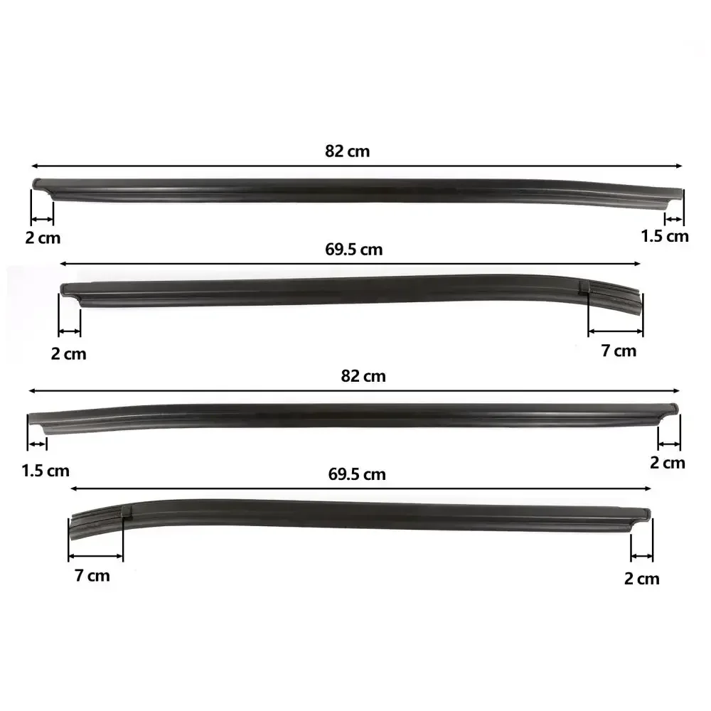 4 قطعة السير الوقائي نافذة الزجاج ختم حزام صب تقليم المطاط شرائط عزل لتويوتا هايلكس SR5 فيجو MK6 بيك اب 4 أبواب 05-15