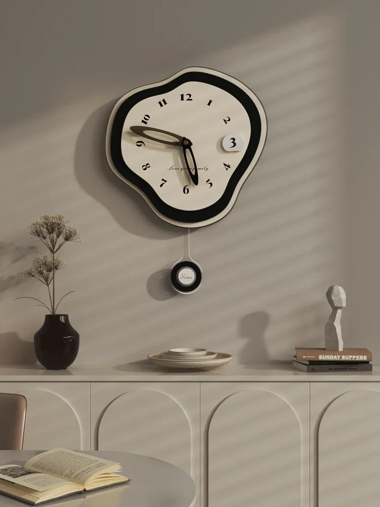 

Home art creative wall clock, living room clock clock, silent hanging watch hanging wall, simple and modern