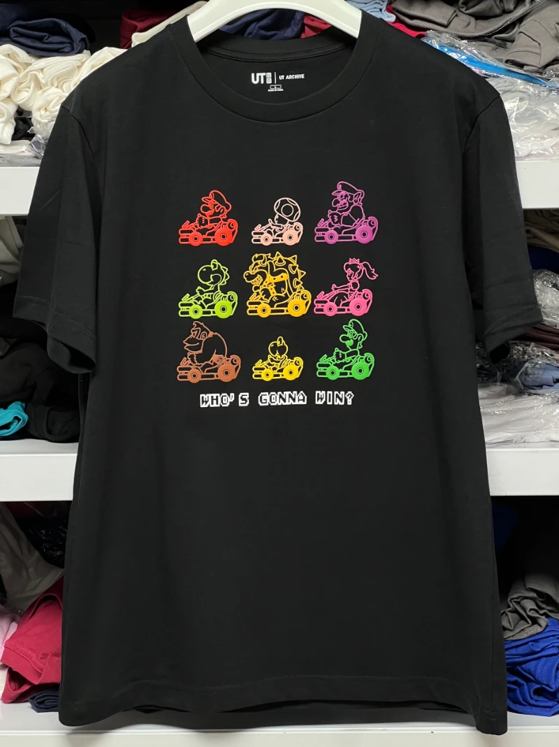 

MINISO Mario Kart Joint, мужская и женская футболка с короткими рукавами и принтом MARIO ARCHIVE для пар