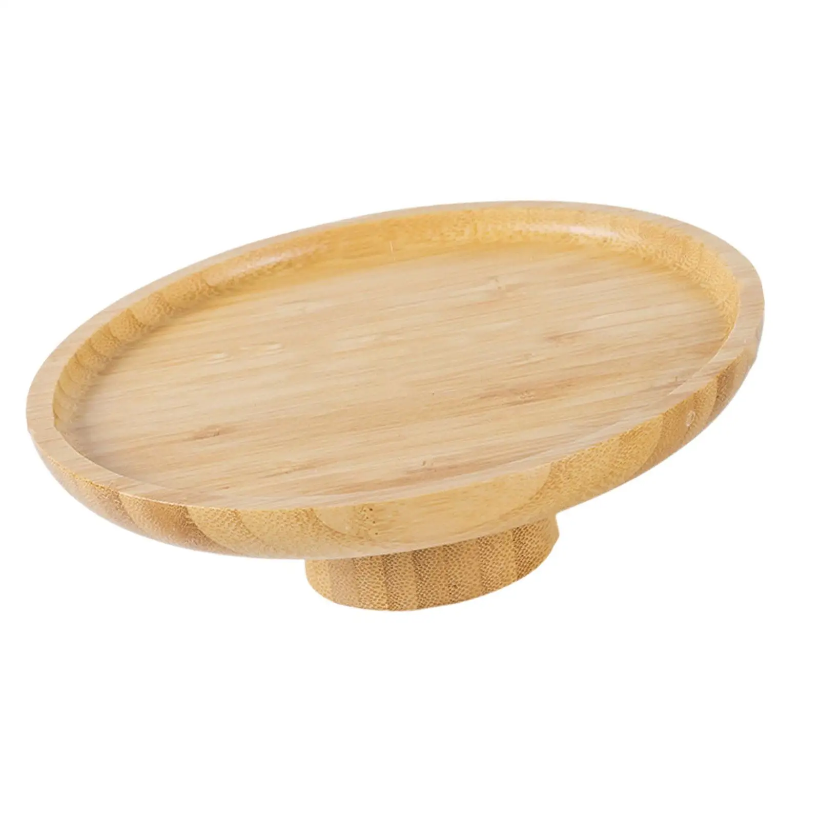 Wood Cake Stand Kitchen Server Tray Appetizers Fruit Plate Bamboo Serving Tray for Candy Appetizers Pastries Birthday Restaurant
