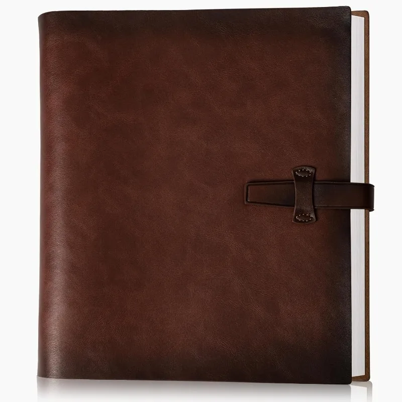 

AlbumGenuine Leather Albums with Writing Space with 30 Writing Paper, Travel Family Wedding Kids Graduation Ultrasound
