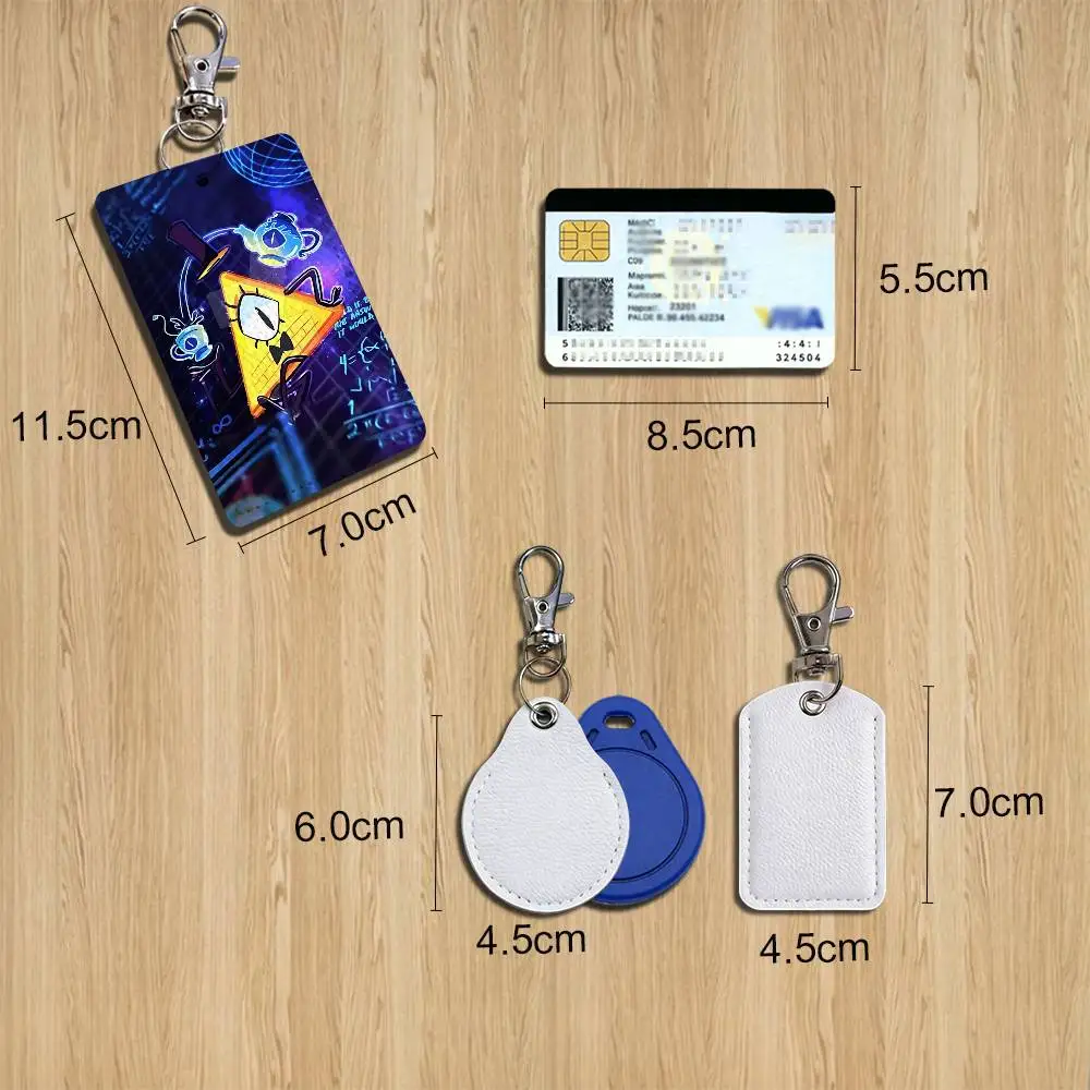 Halloween Mabel Gravity Falls Dipper Pines Leather Keychain Badge Holder with Lanyard  ID/Access Card Holder, Key Ring Accessory