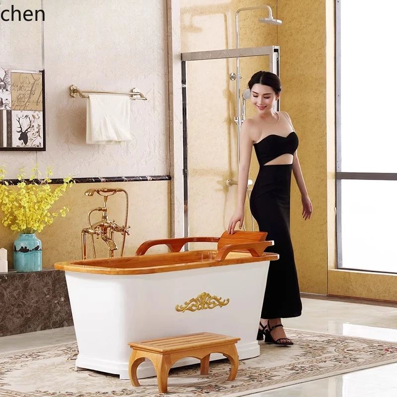 

QZT Shanqi Hand-Carved Bath Barrel Bathing Tub