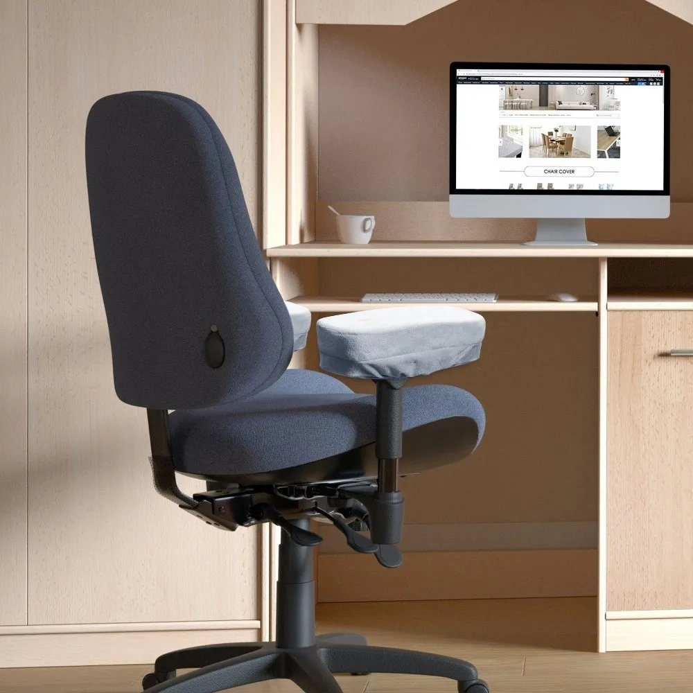 2pcs Elastic Nonslip Armrest Covers Heighten Sponge Velvet Arm Cover Washable Chair Slipcover Office Computer Chair