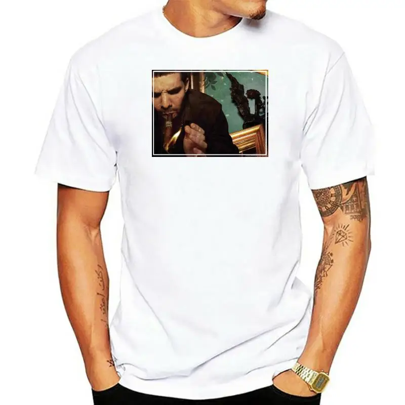 Drake Smoke Shot Rap Artist Hip Hop Music T-Shirt Men's Red New Drizzy Tee Rare! Punk Tops