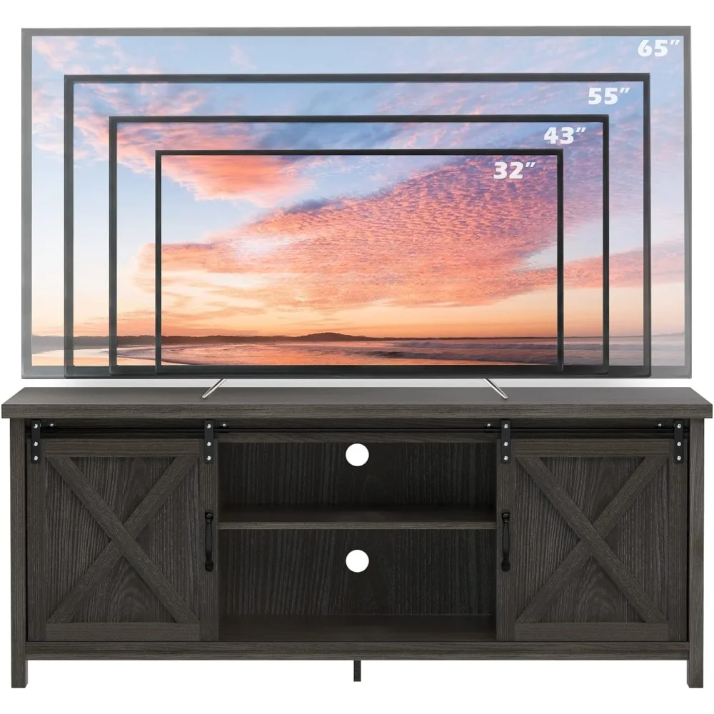 Media Entertainment Center Console Table for TVs Up to 65” Sofa Living Room Sets Furniture 2-Tier Large Storage Cabinets Tv Unit