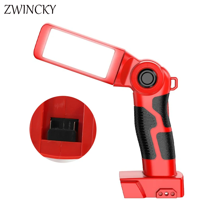 ZWINCKY 12W Portable LED Warning Light Work Light Outdoor Lighting For Milwaukee Power Tools 18V Lithium Battery high quality