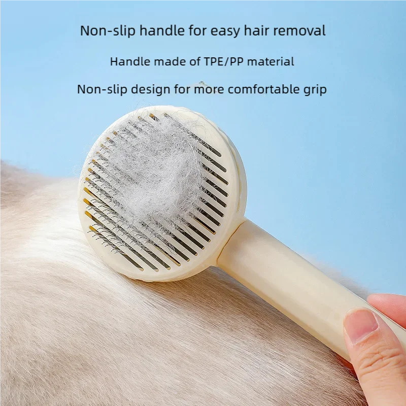 Pet Hair Removal Comb Cat Brush Self Cleaning Slicker Brush for Cats Dogs Hair Remover Scraper Pet Grooming Tool Cat Accessories