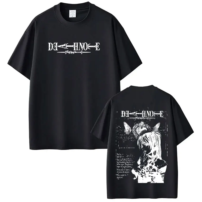 Anime Death Note Misa T-Shirts für Männer und Frauen, hochwertige Baumwoll-T-Shirts, modische Vintage-Kurzarm-T-Shirts, Streetwear – Detail 2