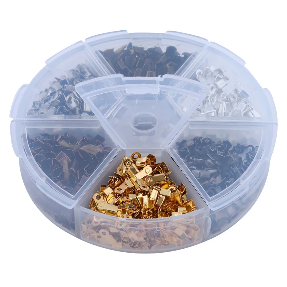 

1380Pcs Hand Chain Clasp Accessories 6 Colors Positioning Loose Beads Tube Crimp Spacer DIY Jewelry Making Ends for Bracelets