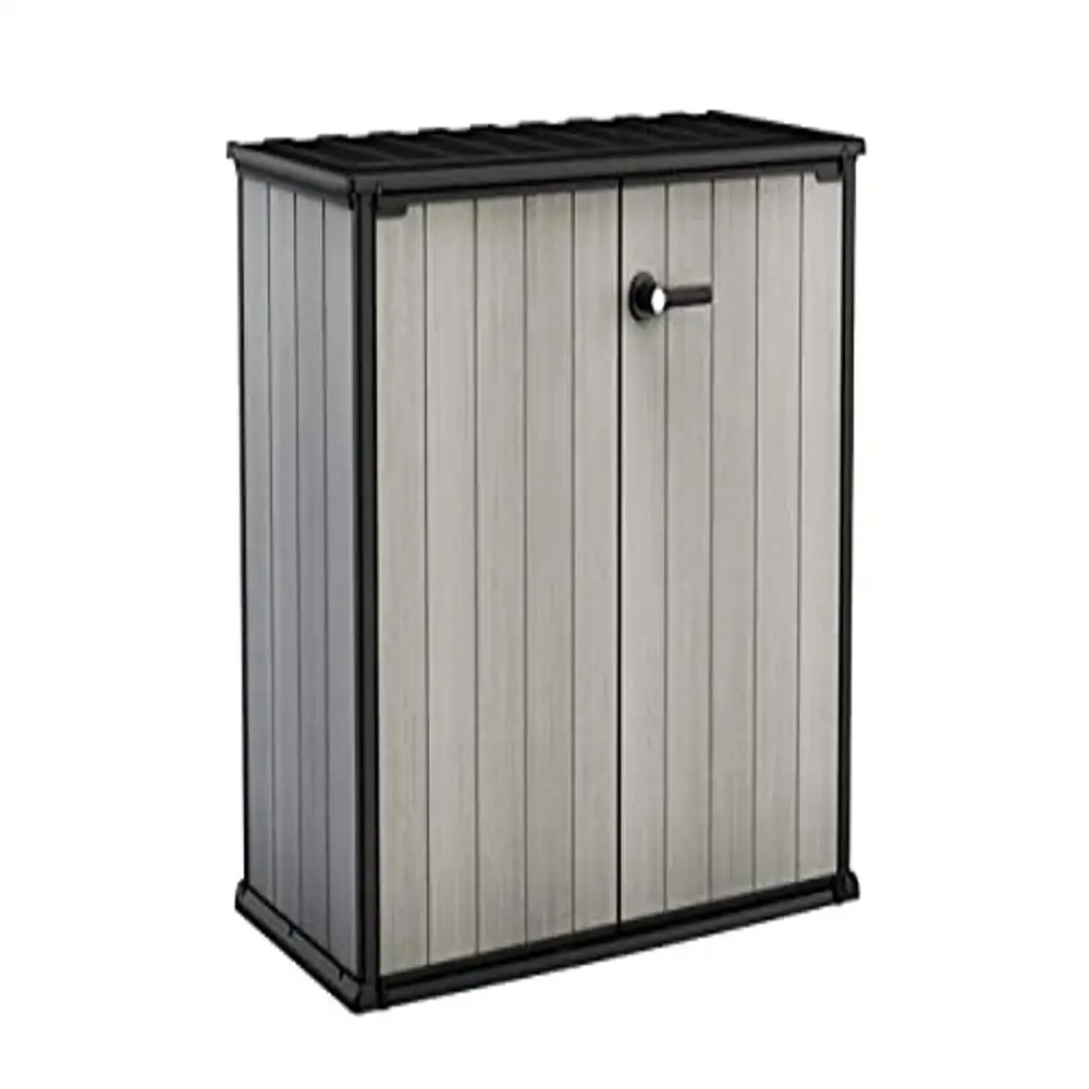 

Outdoor Resin Storage Shed 35 Cubic Feet Capacity Weather-Resistant Customizable Lockable Yard Tool Organizer Patio Furniture