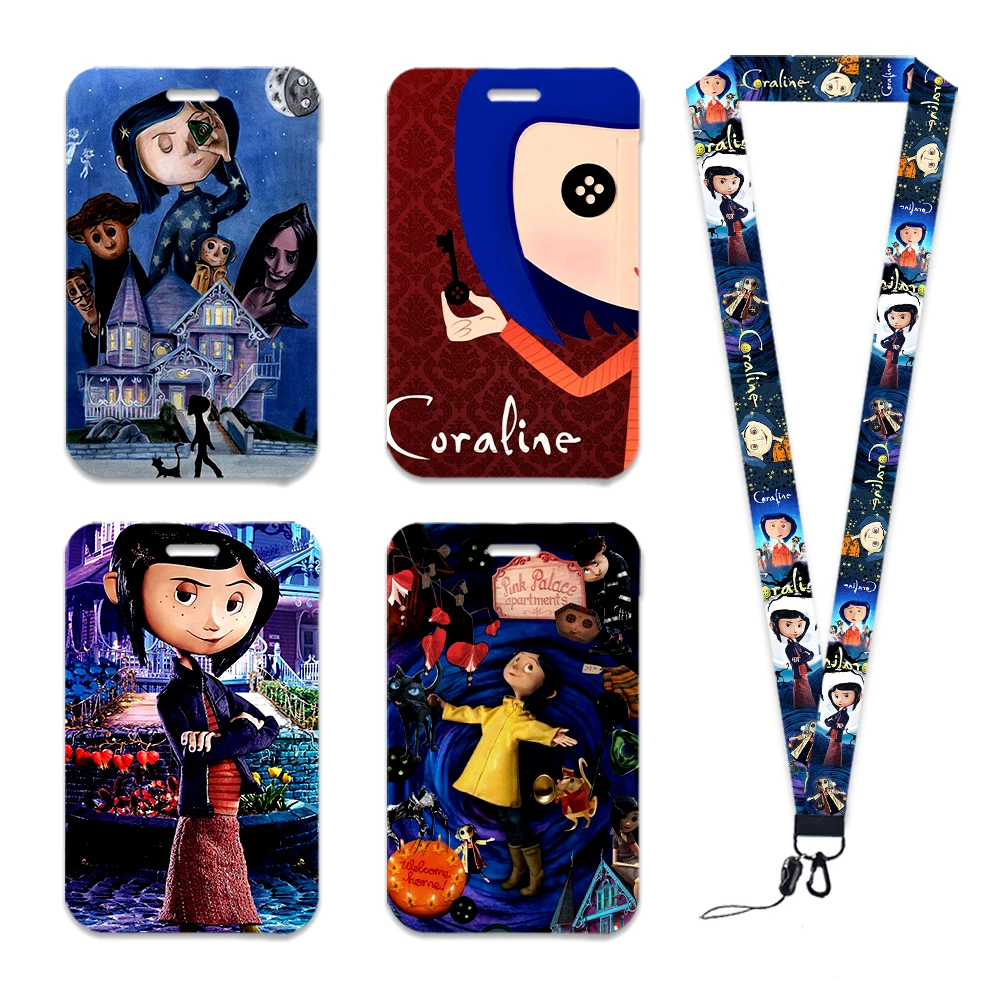 

Coraline Lanyard Movie Card Holder Student Hanging Neck Phone Lanyard Badge Subway Access Card Holder Accessories