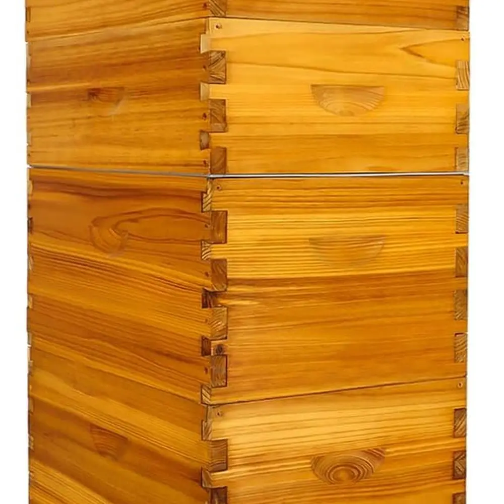 

Honey Lake 8 Frame Bee Hive с пчелиным воском, стартовый комплект Langstroth Complete Beehives включает в себя 2 коробки Deep Brood и 2 средних S