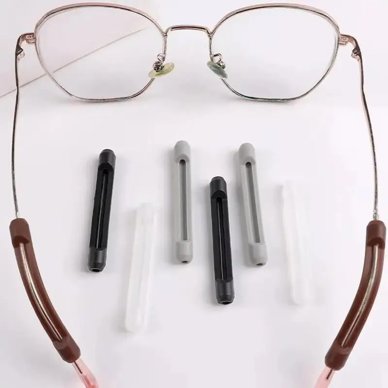5 Pairs Anti-slip Glasses Sleeve Silicone Temple Tips Eyeglass Retainer Eye Frame Leg Drag Fixed Ear Hook Bracket Glasses Acces