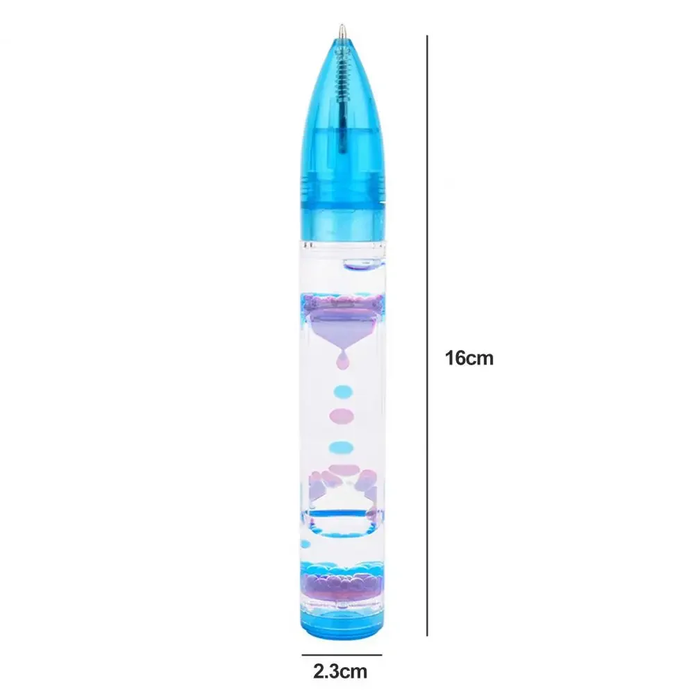 Motion-Bubble Pen Hourglass Stress Relief Ballpoint Pen Colorful Liquid Motion-Bubbler Fidget Pen Desk Toys School Supplies