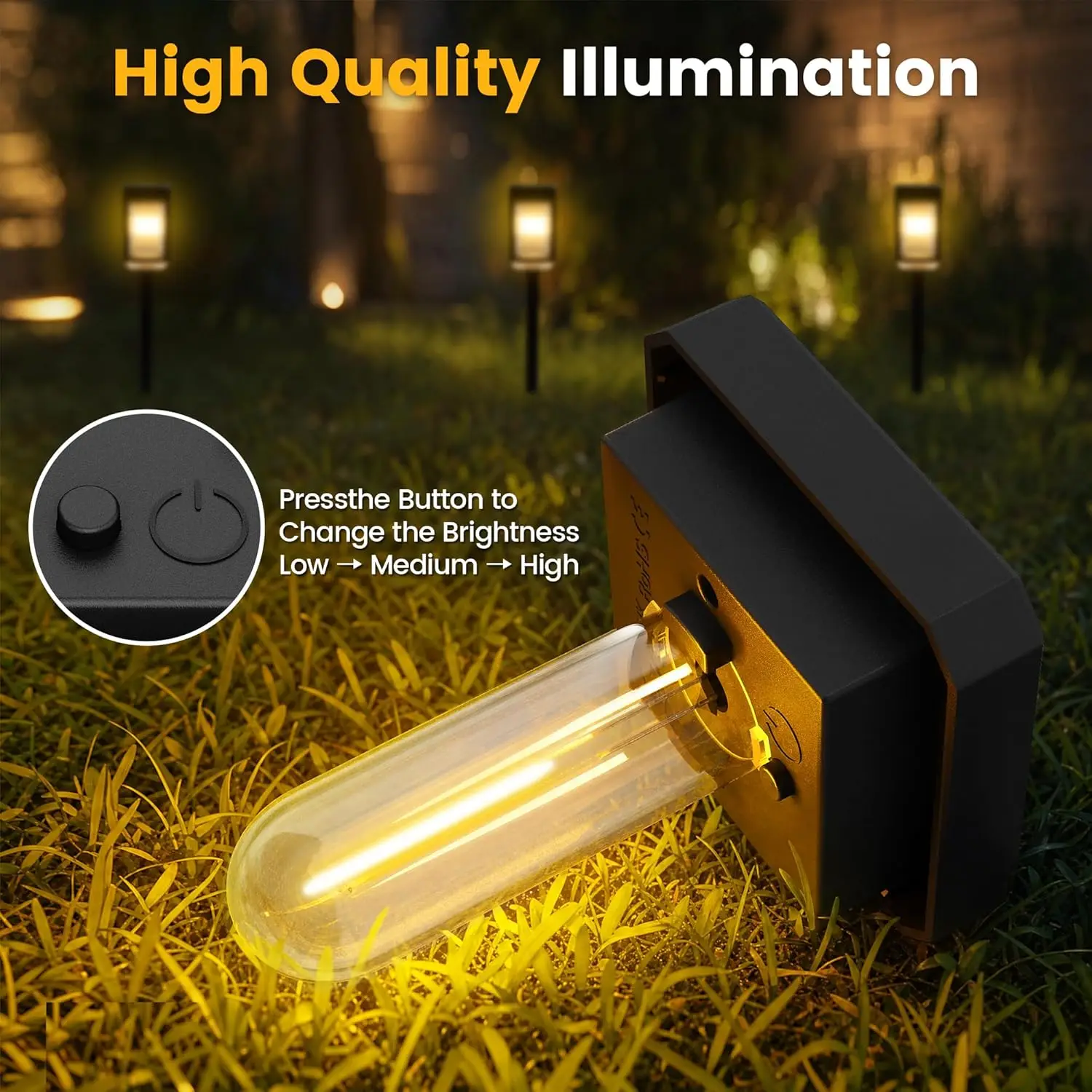 Outdoor Path Fixtures Natural Stone Resin 10in Smart APP Control Security Spring RGB