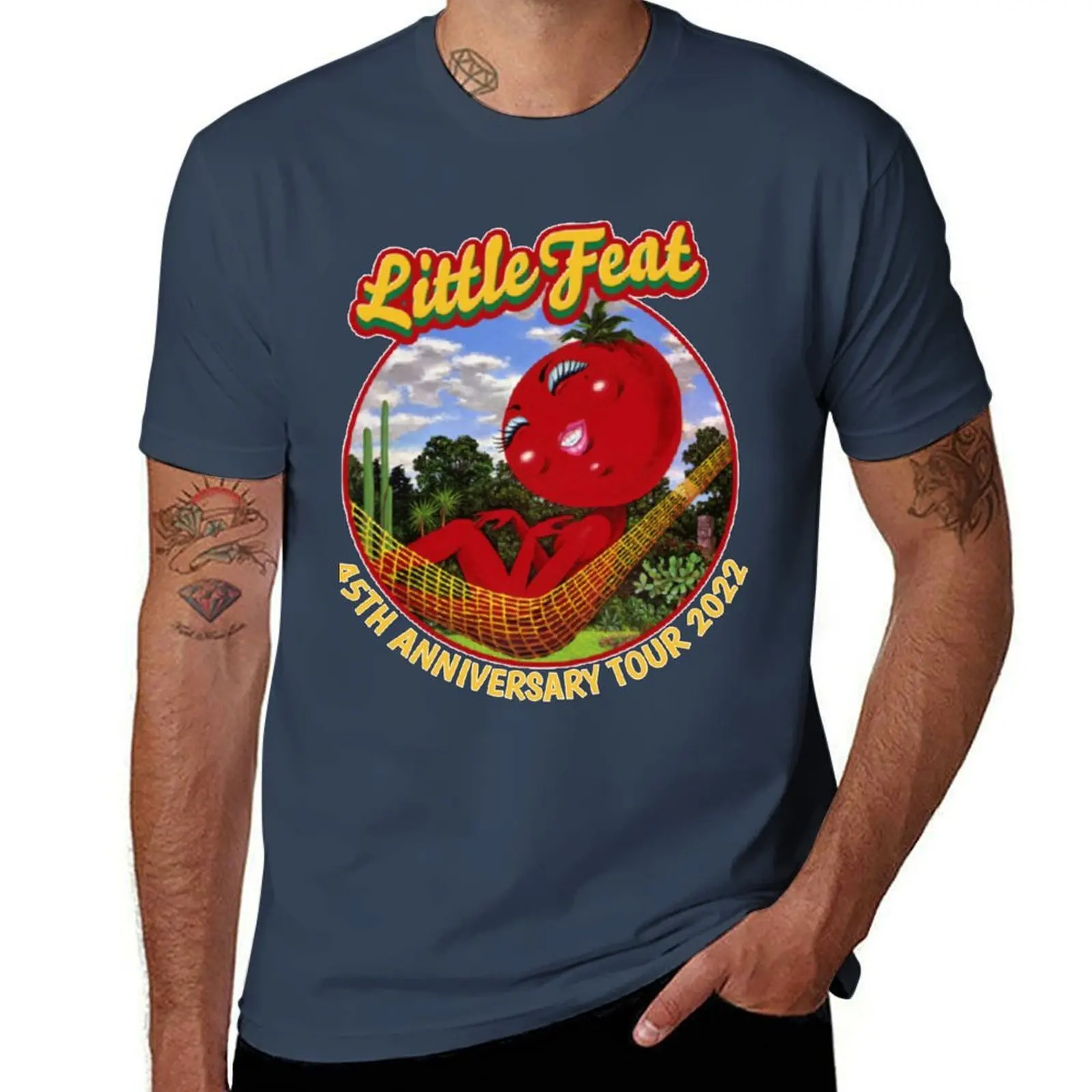 

TOUR 2022 LITTLE FEAT 45TH ANNIVERSARY T-Shirt No Iron Casual Short Sleeve Top