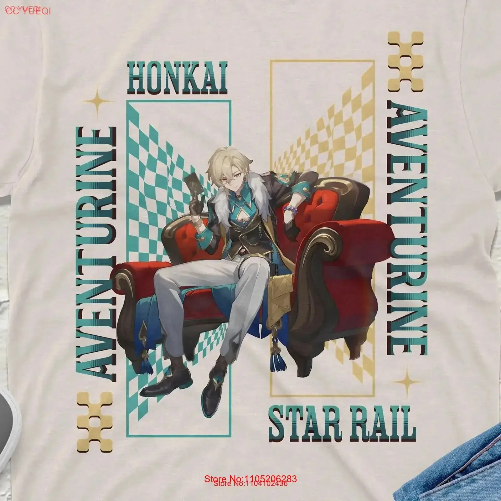 

Aventurine Honkai Star Rail T Shirt Premium Quality Apparel with Stunning Designs Perfect for Gamers Anime Enthusiasts vintage