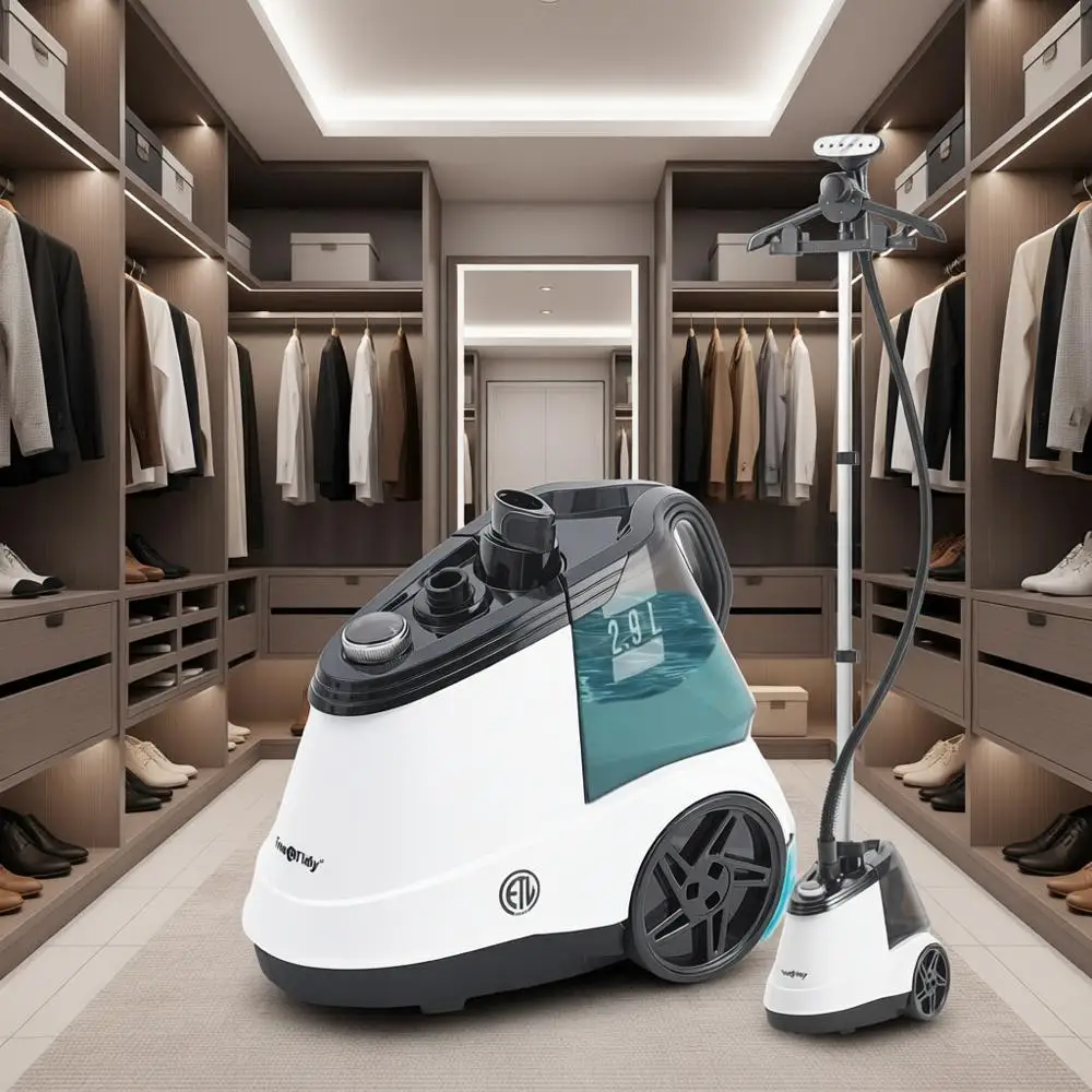 

Профессиональный напольный отпариватель для одежды большой мощности с увеличенным резервуаром для воды 2,9 л, временем работы паром более 90 минут, мощностью 1800 Вт, 3 режима.