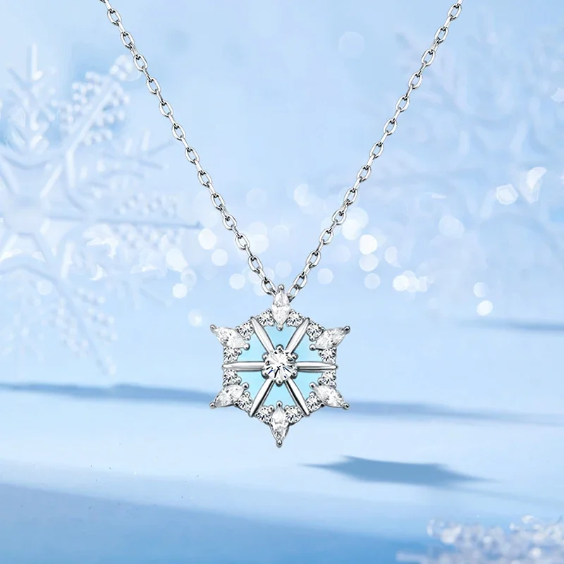 Genuine Disney Frozen Series Necklace New Sterling Silver Accessories Girls Birthday Gifts