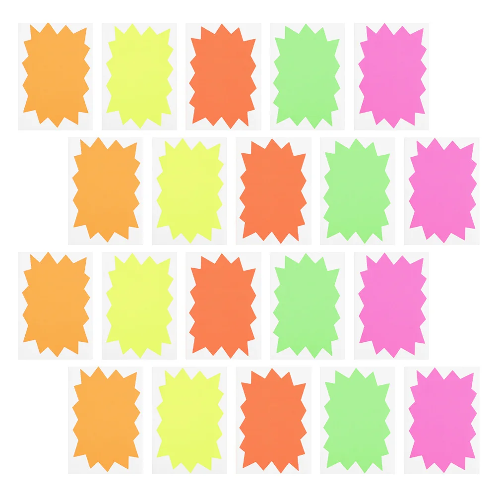 

100pcs Fluorescent Star Cutout Price Tags Stickers for Retail Sale Sign Self Adhesive Bright Labels Vendors Store Promotion