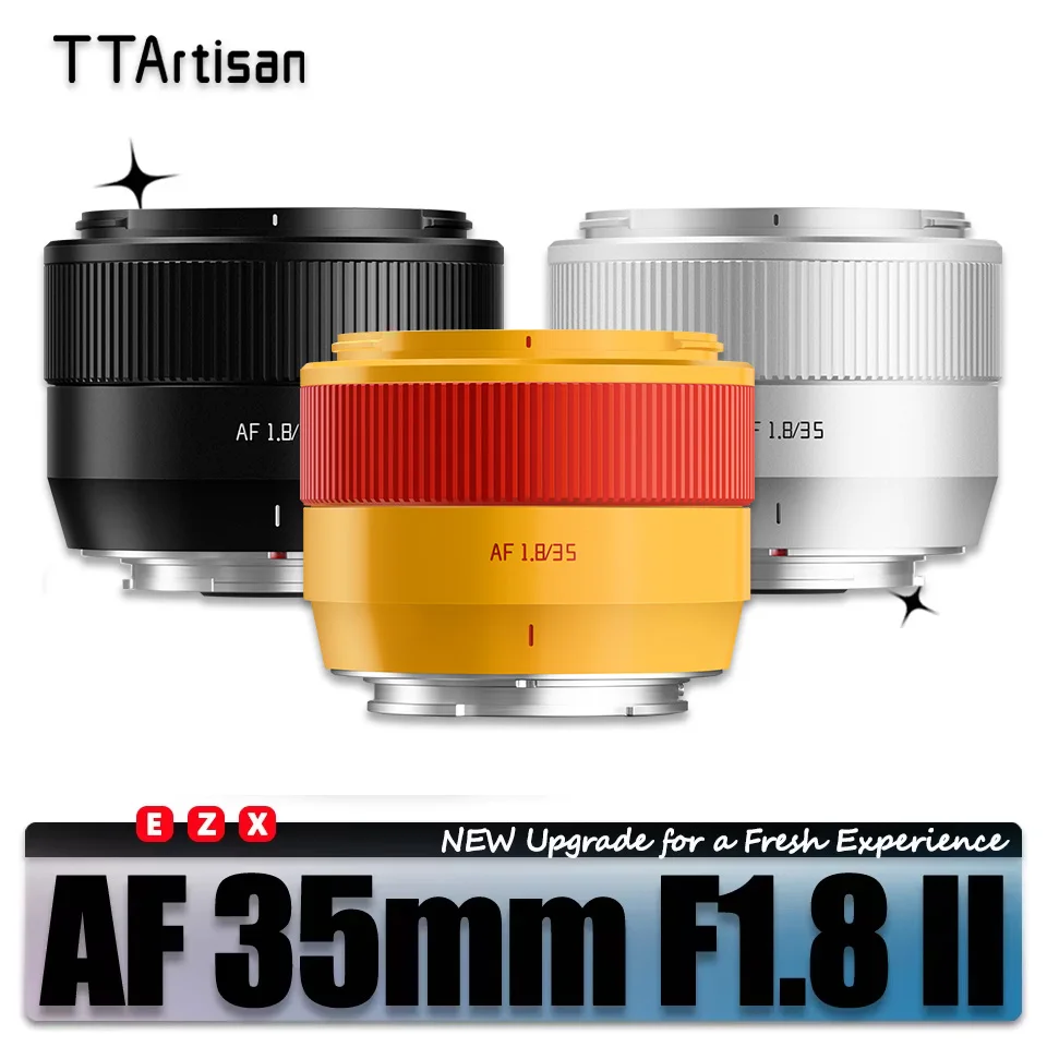 TTArtisan AF 35mm F1.8 II APS-C Frame Lente de grande abertura para fotografia de retrato de câmera com Fuji XT30 Sony E A7RIII Nikon ZFC