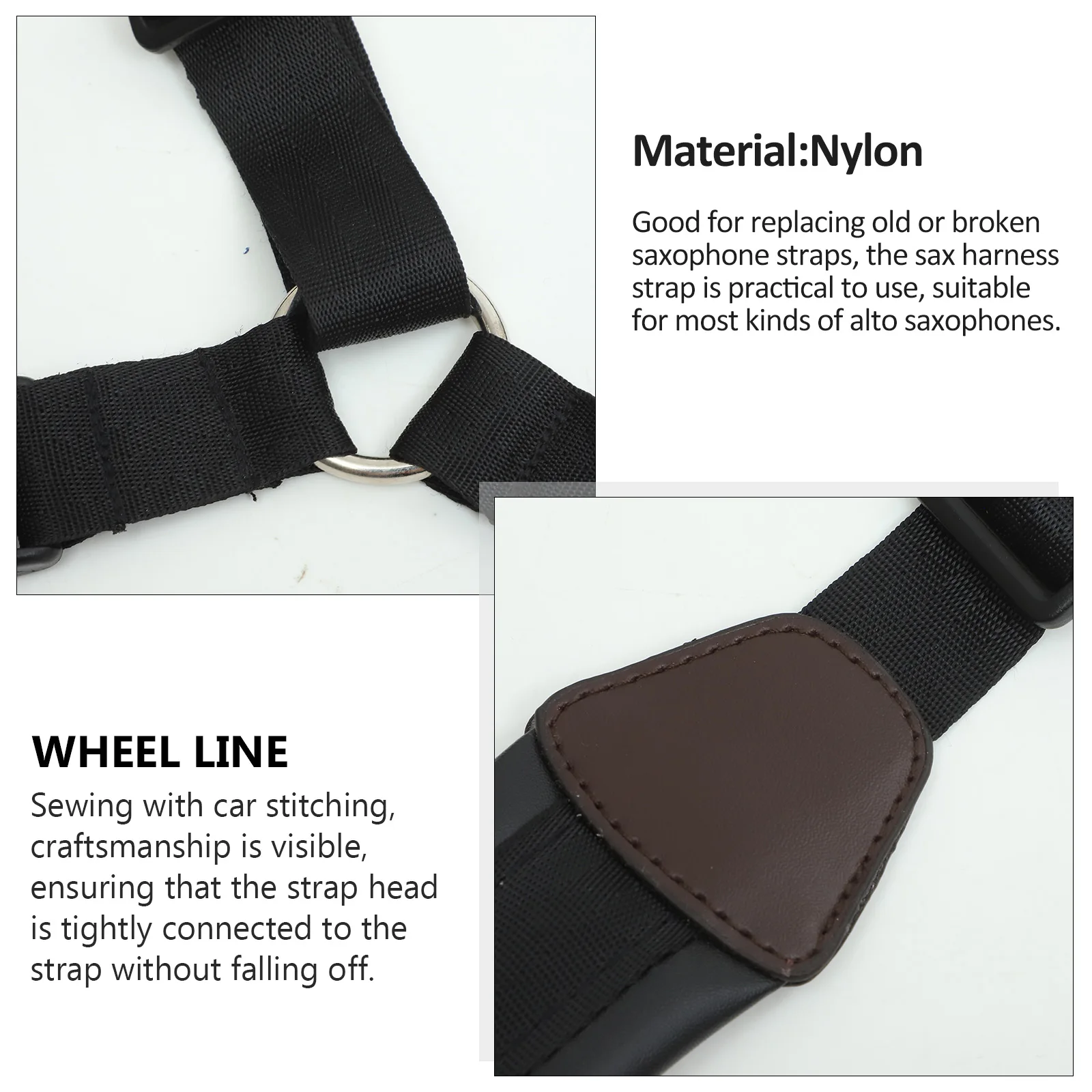 

Saxophone Harness Strap Adjustable Alto Tenor Saxophone Shoulder Neck Strap Replacement Accessory Music Instrument Part