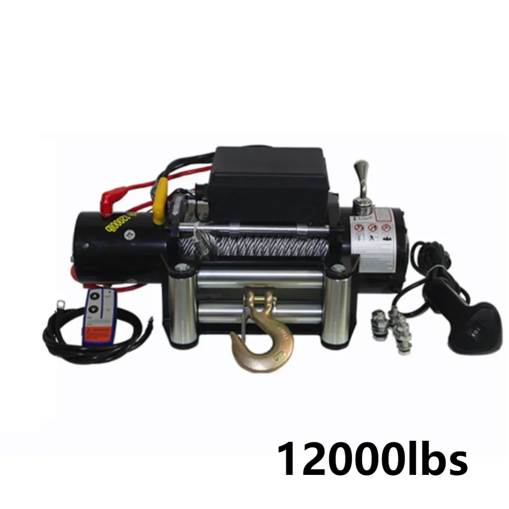 

12V 24V 12000lbs 6m/min Car Mounted Electric Winch Electronic Off-road Vehicle Winch Electromagnetic Brake For Fire Rescue