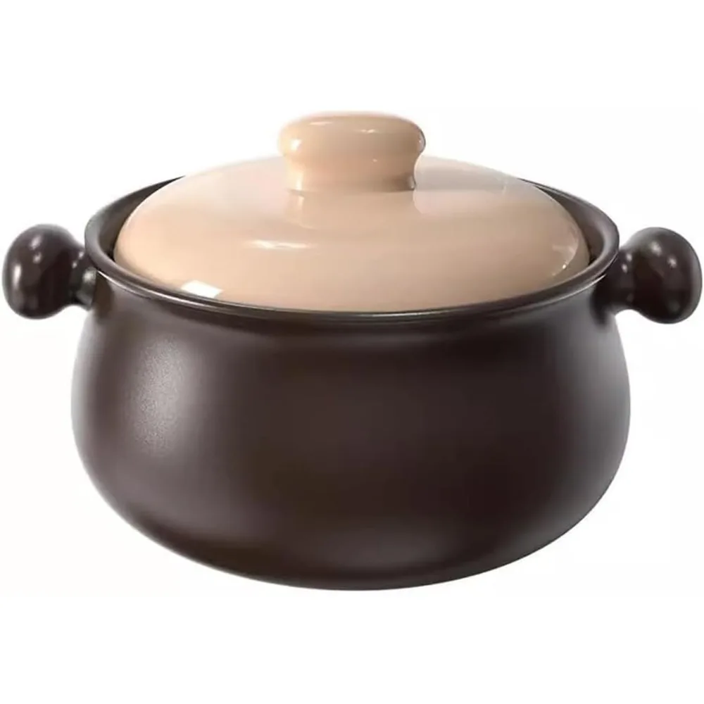 

Медленноварка, Кастрюля из керамики с крышкой, Кастрюля для супа для тушения, супа, риса (3,2 л)