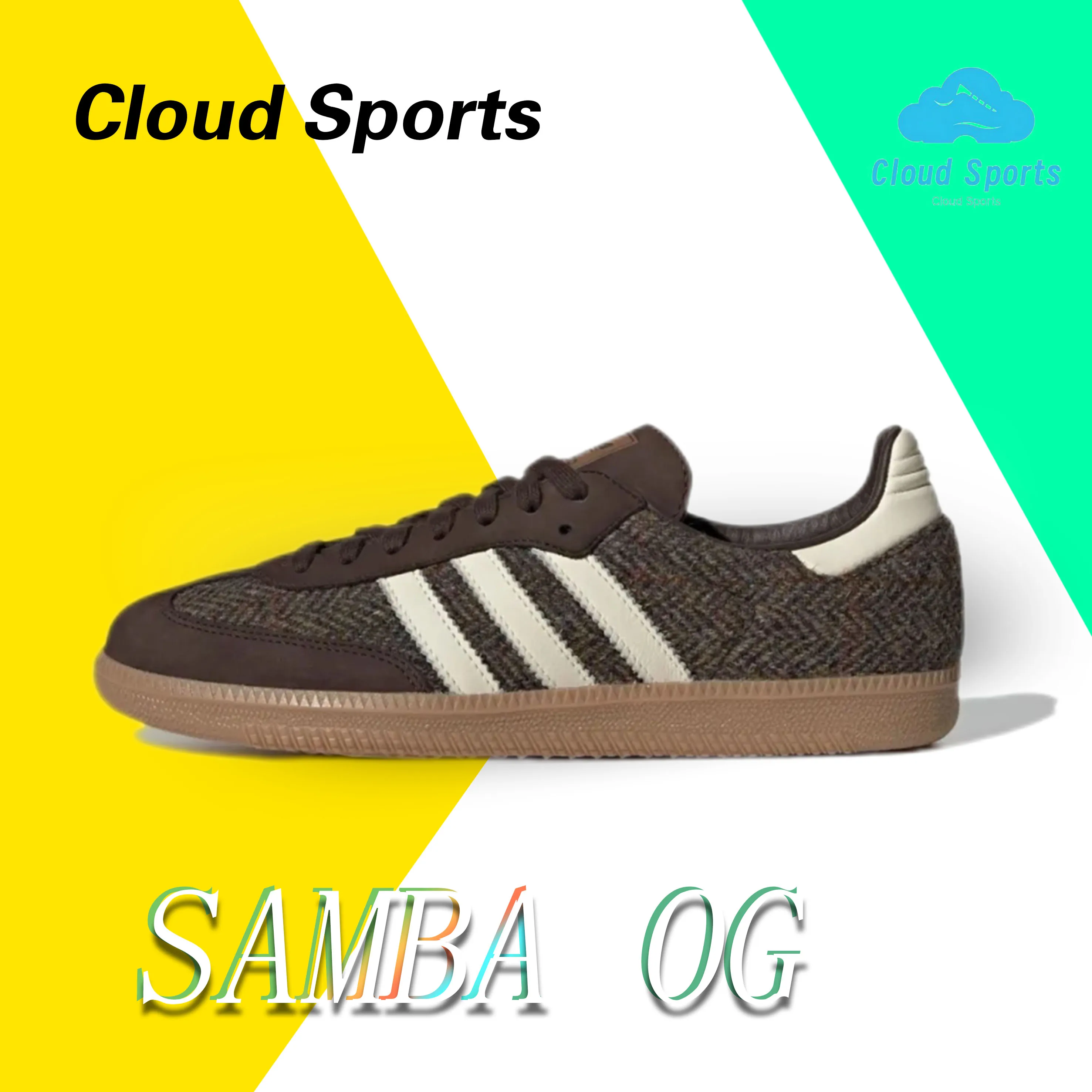 Adidas brown Color Matching SAMBA OG Men's and Women's Comfortable Fashion Low Top Board Shoes Anti-slip Wear-resistant