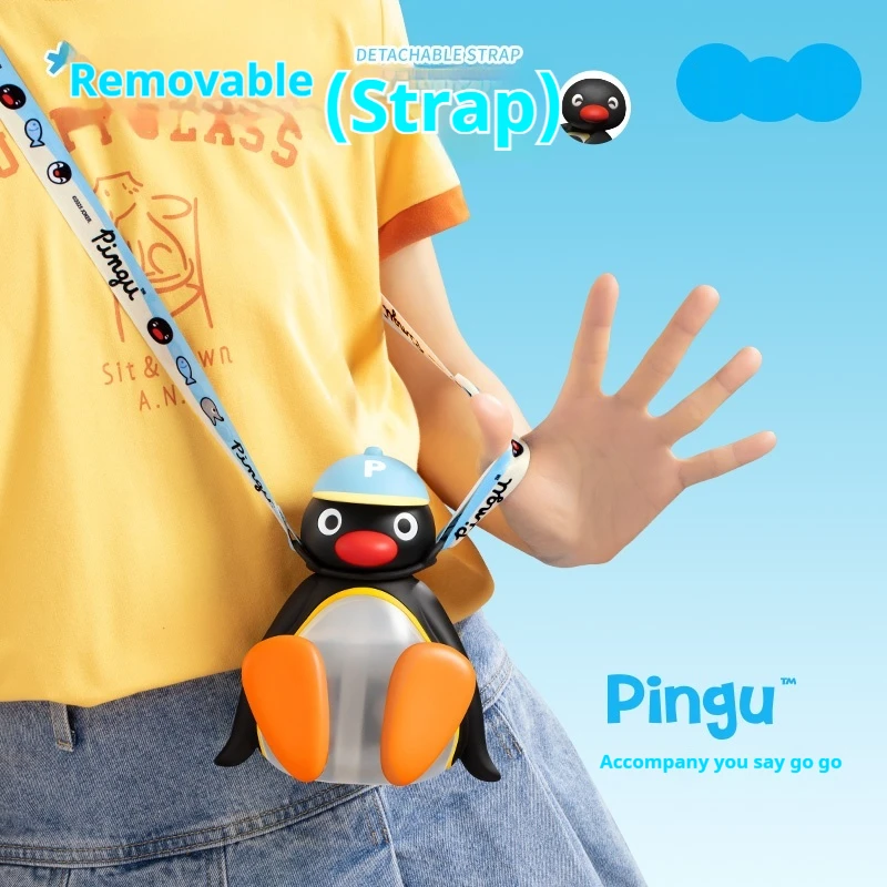 

Genuine Cartoon Pingu Water Cup Pingu Summer Style Children'S Strap Sippy Cup Pingu Glass Portable Mug Ornament Birthday Gift