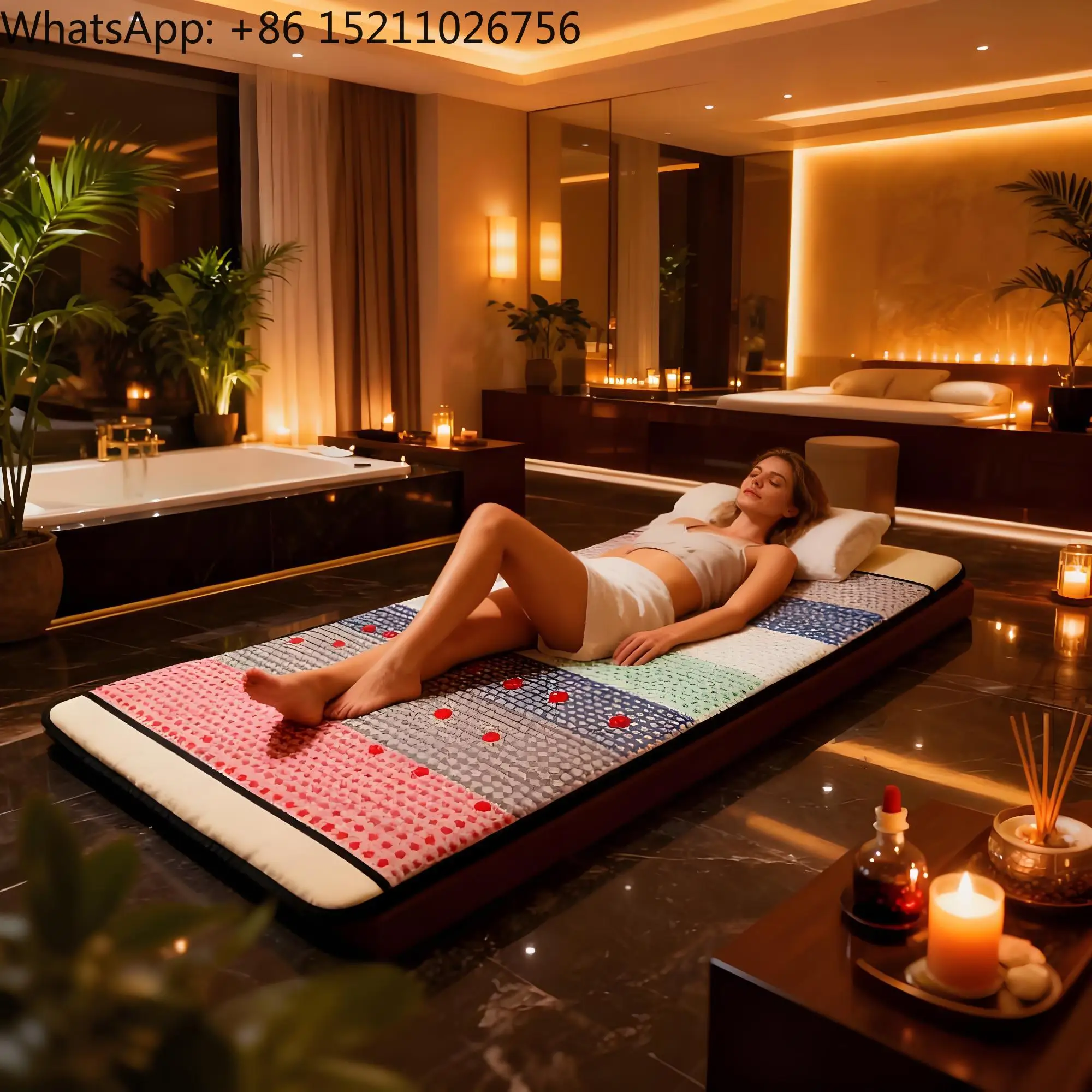 New Invention Spa Beauty Heating Pads Body Muscles Warm Amethyst Thermal Massage Mat Crystal Mattress