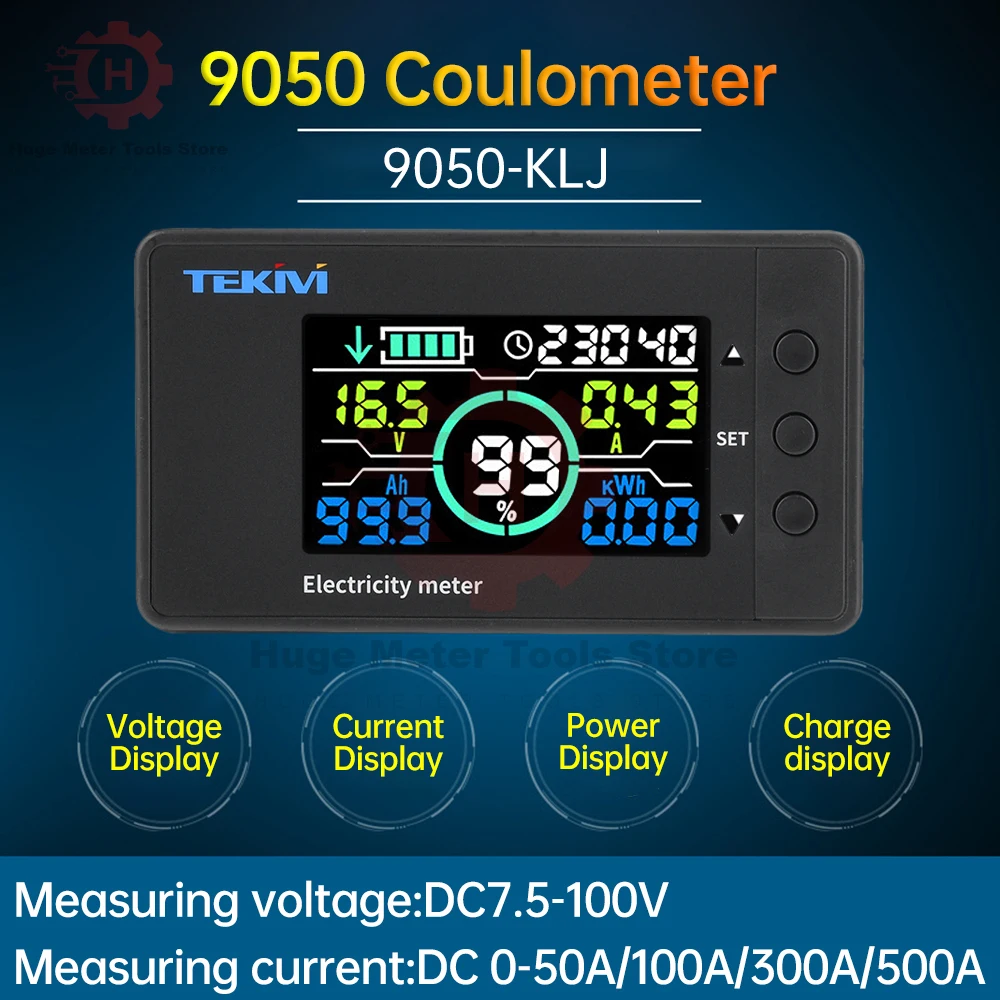 

DC 7.5~100V LED Battery Monitor Hall Coulomb Tester Digital Voltmeter Ammeter Capacity Power Electricity AH Voltage Meter