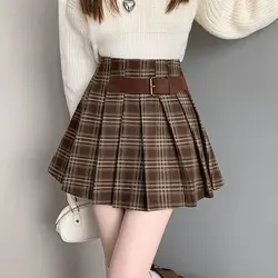 Patchwork Plaid Ladies Casual High Waist Women's Clothing Young Style 2023 New Thin Temperament Spring Autumn Women's Clothing