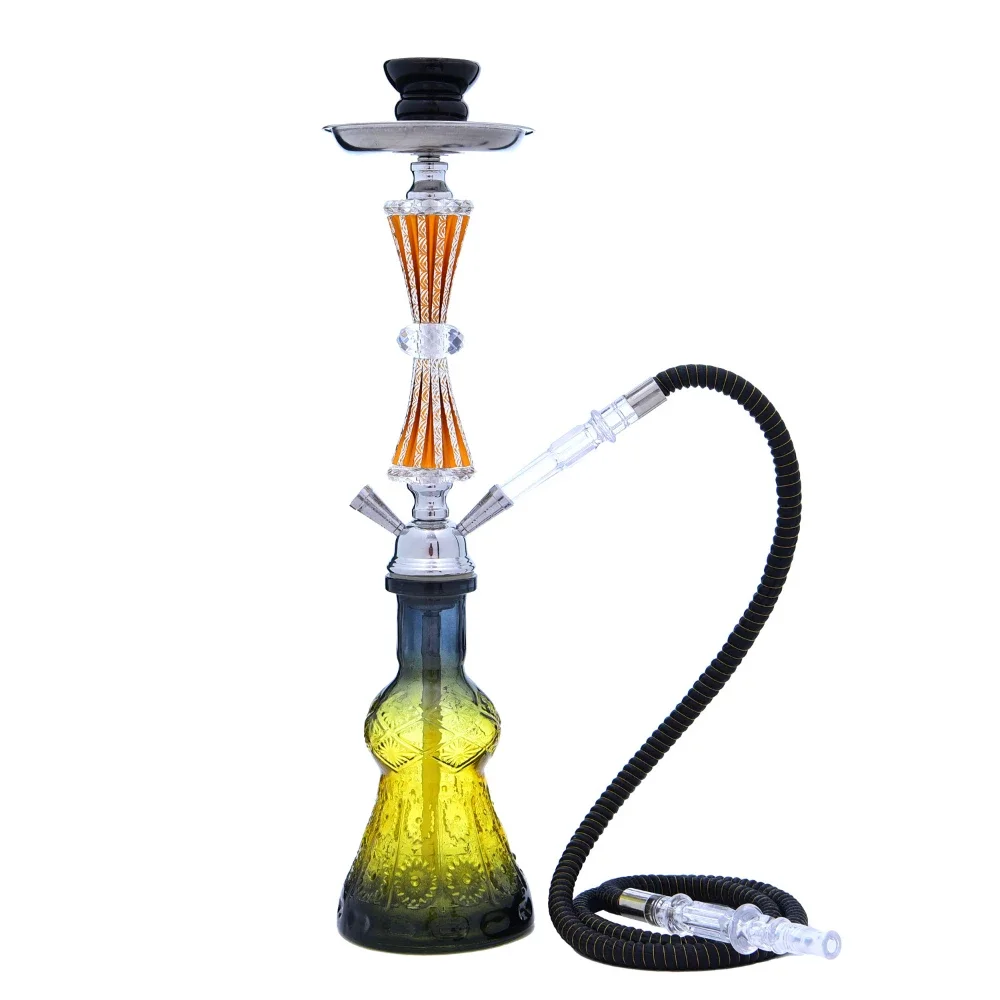 Imagem -03 - Vidro Shisha Tubo Hookah Conjunto com Mangueira Tigela e Pinças Water Pipe Kit Arab Cachimba Nargile Sheesha