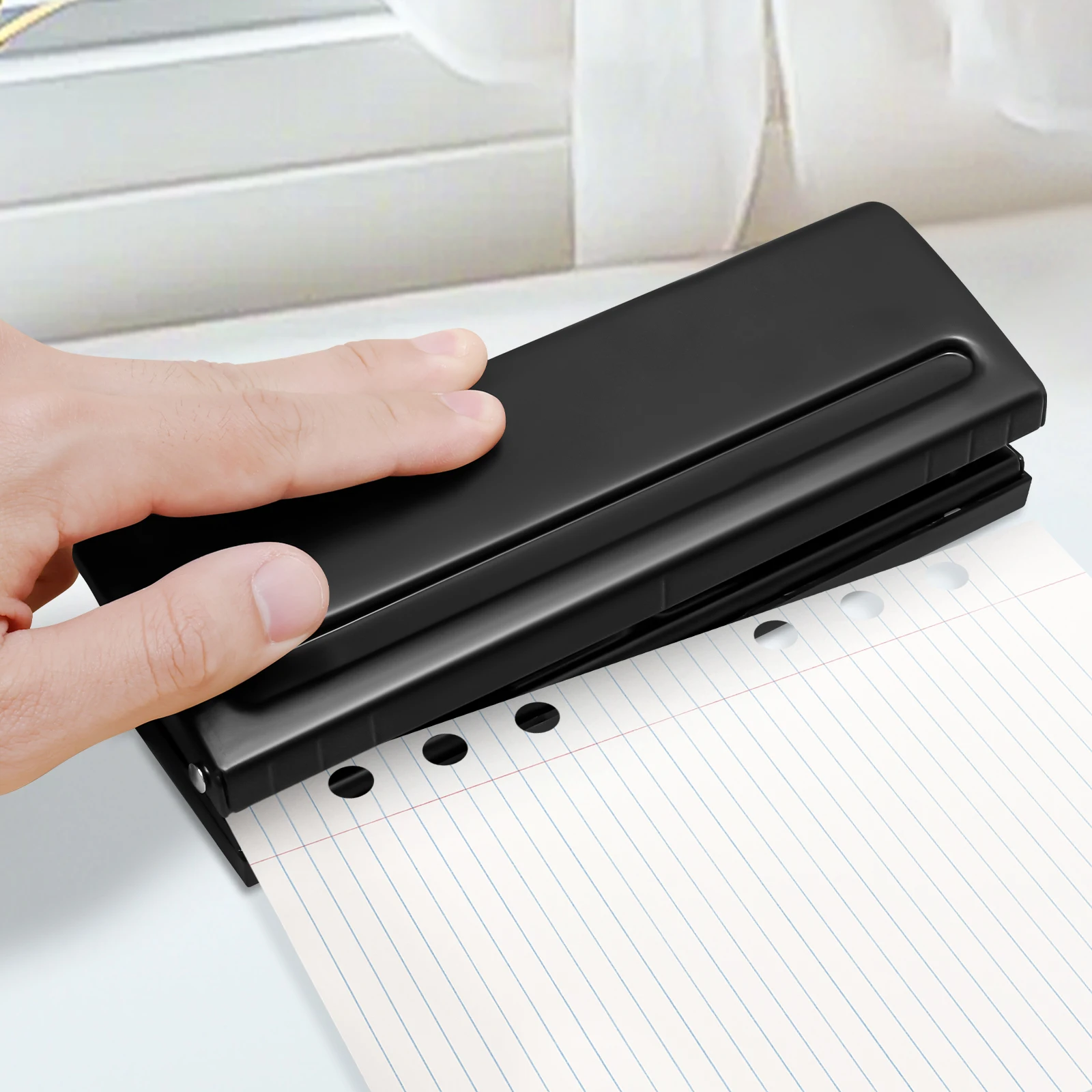 

6-луночный дырокол для бумаги с регулируемым интервалом, дырокол для скрапбукинга с измерительной линейкой, ручной пресс, планировщик для блокнотов с вкладышами