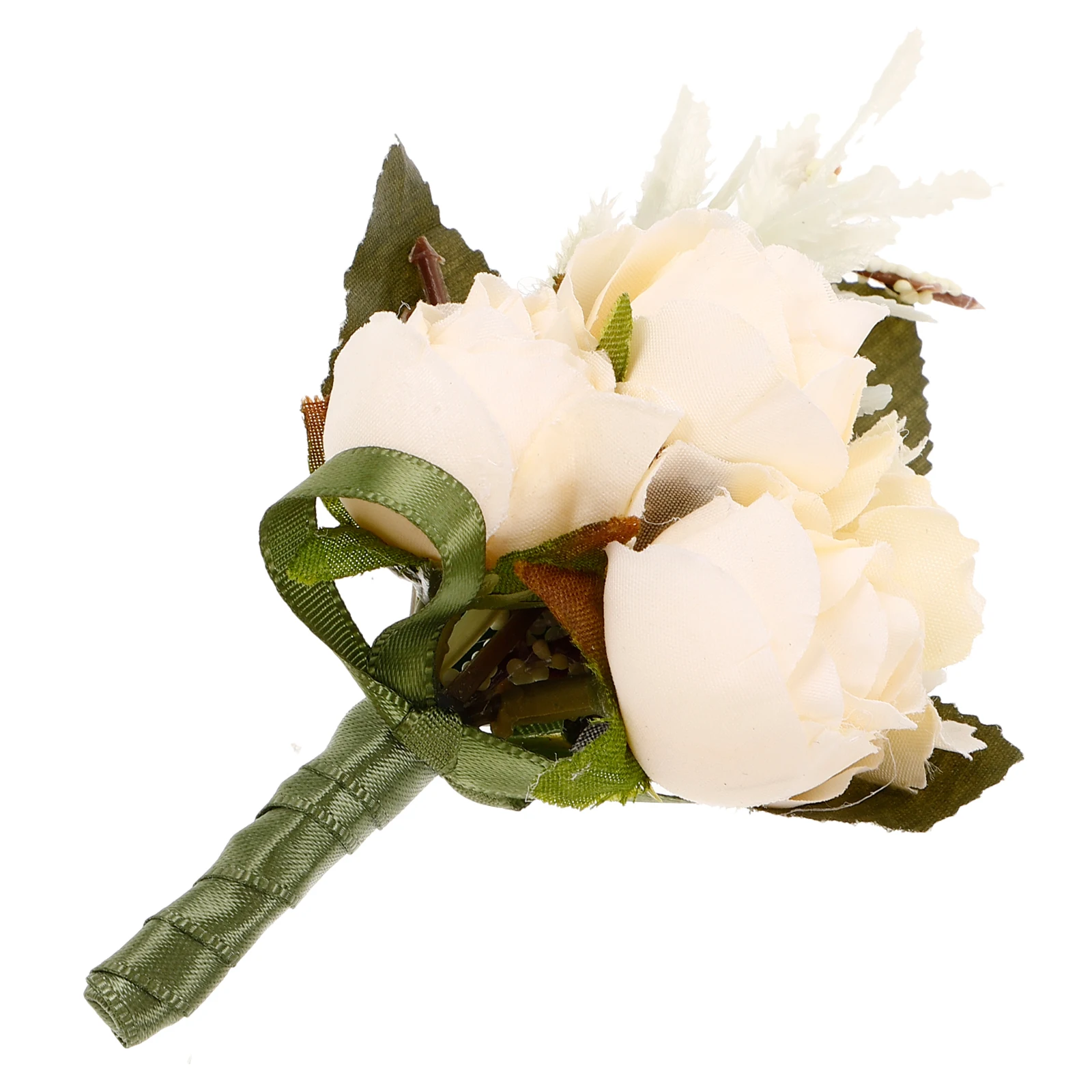 

Fake Rose Boutonniere Wedding Decoration High Simulation Floral Groom Suit Accessory Artificial Flower Boutonniere