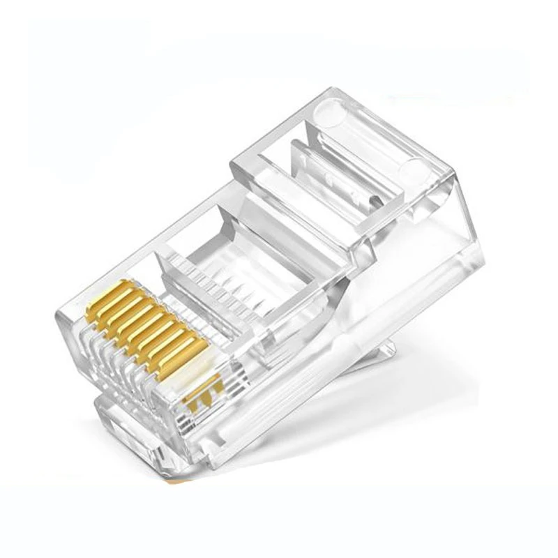 100PCS 8P8C Cat6 Gigabit RJ45 Connectors, Cat6A Ethernet Crystal Plugs, Cat6 Gigabit Network Cable Crystal Heads