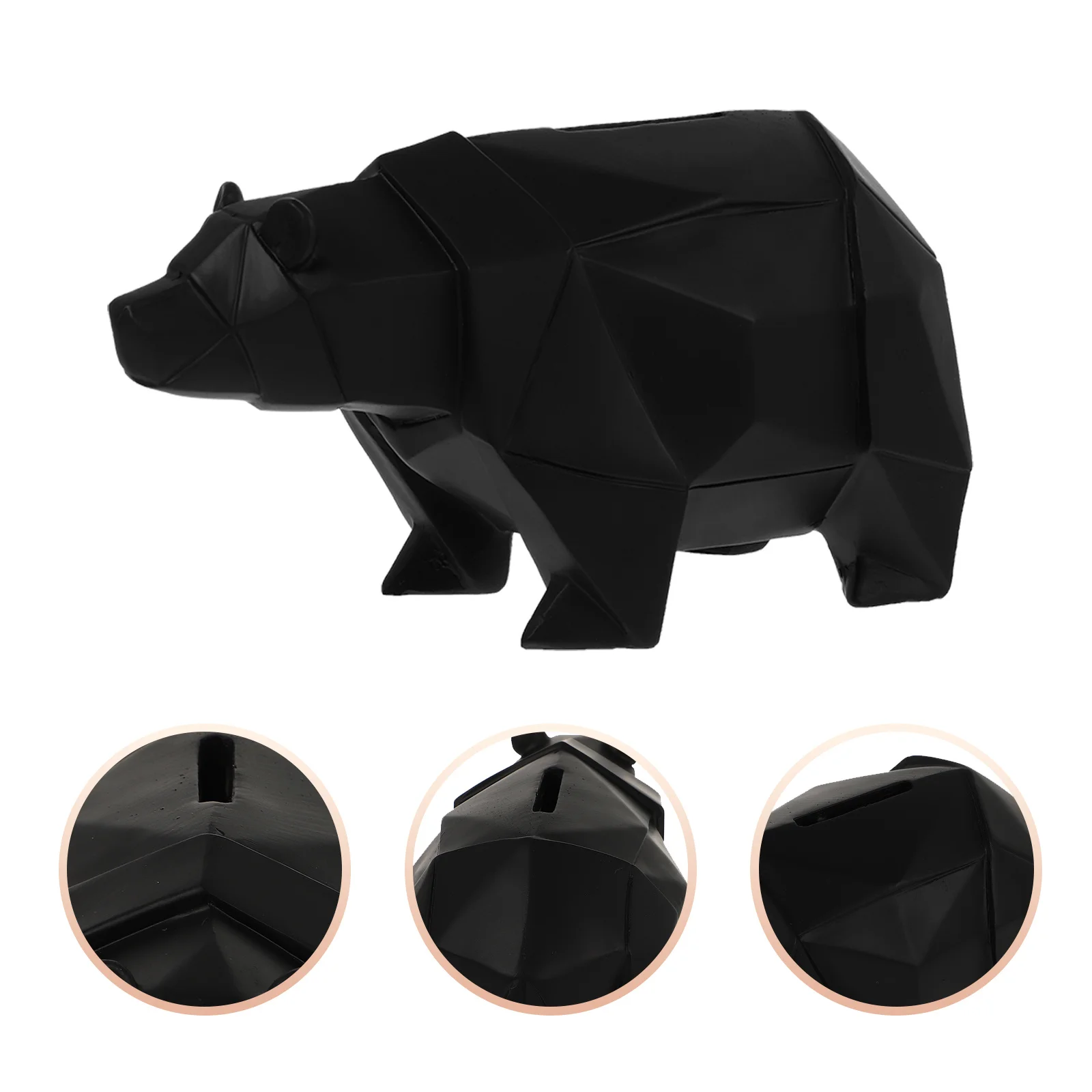 

Cute Polar Bear Resin Savings Bank Unique Money Box for Gift Home Office Decoration Black Saving Pot Resin Crafts