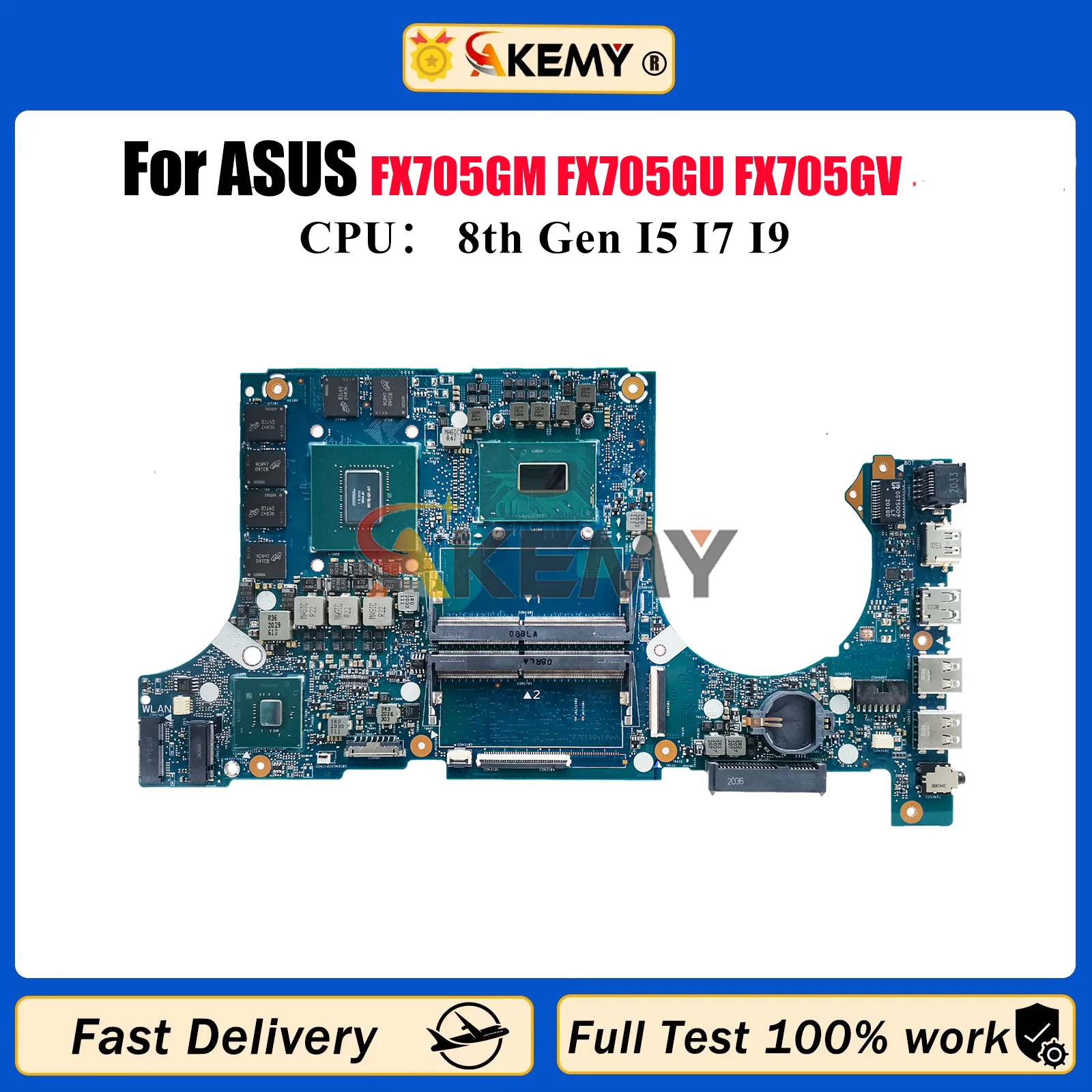 

Материнская плата для ноутбука FX705GM для ASUS TUF Gaming FX705 FX705GM FX705GU FX705GV, материнская плата для ноутбука с процессором I5 I7 I9, 100% тестирование ОК