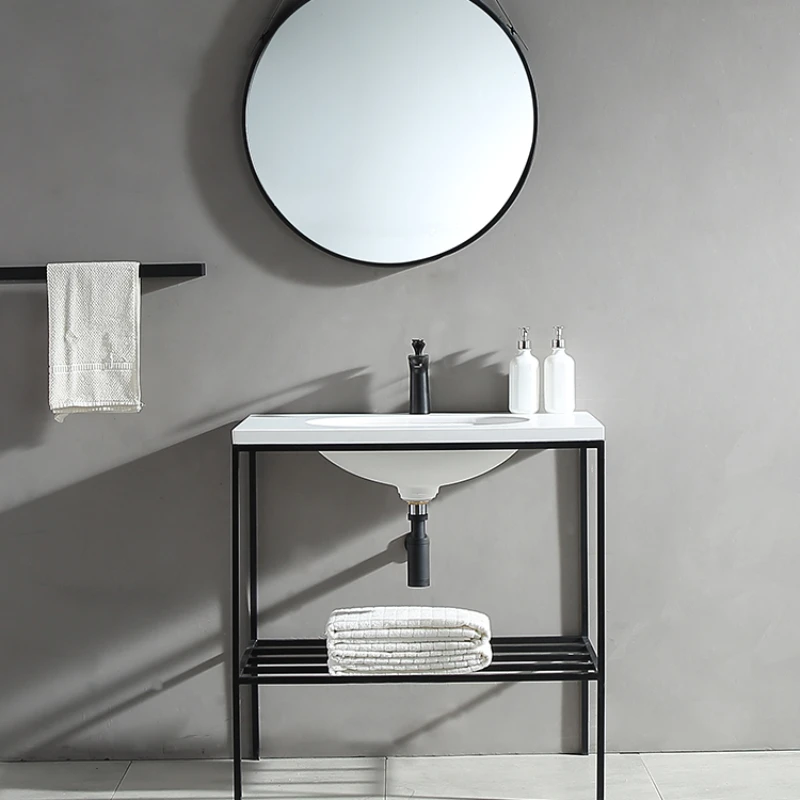 

Stainless steel bracket, simple bathroom cabinet, industrial air washbasin, minimalist